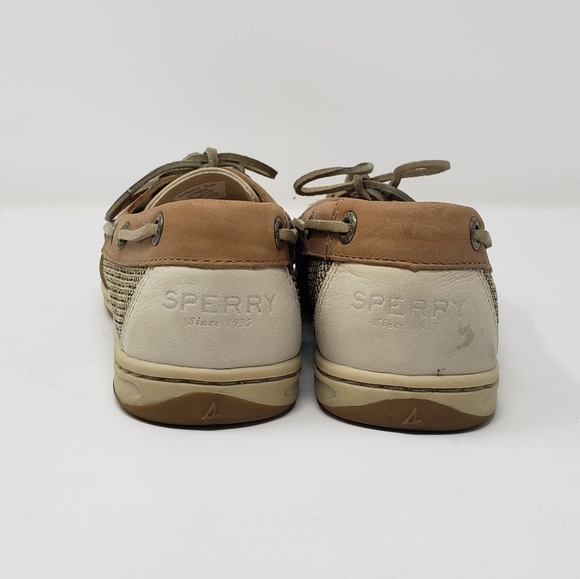 Sperry Topsiders Firefish Linen Oat Leather/Fabric Upper Boat Shoes Women's Sz 6 - Picture 4 of 9